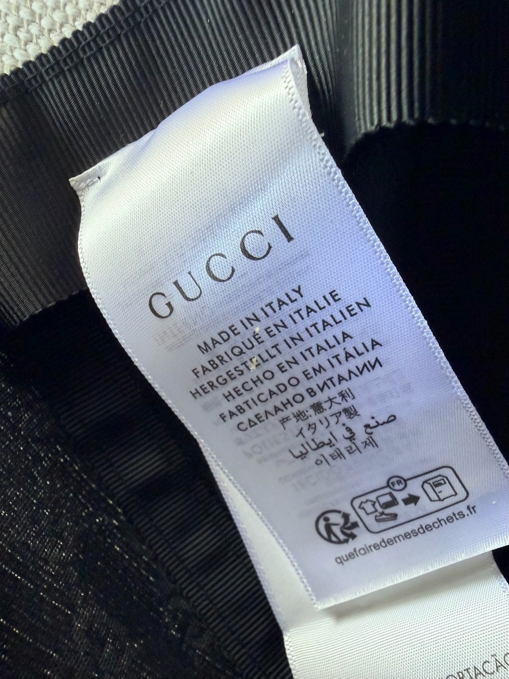 GUCCI Black GG Monogram Web Stripe Baseball Cap Hat M 57cm Unisex - Picture 7 of 12